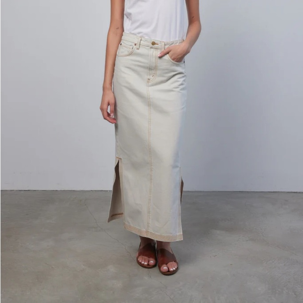 B SIDES Cream Maxi Skirt